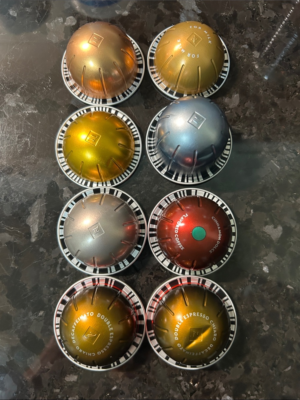 8 Nespresso vertuo pods
